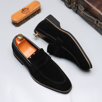 Mocassins en daim pour hommes, chaussures habillées classiques à enfiler, confortables pour le quotidien et les occasions formelles