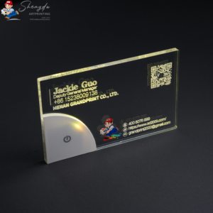 Produksi Cepat Desain Gratis Kartu Nama Bisnis Akrilik LED Mewah Ukiran Unik Penerangan Lampu Cetak Kustom Laser - Product Image 3