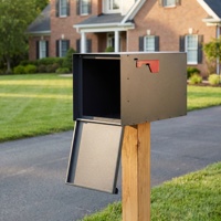 Boîte aux lettres extérieure en métal imperméable, sans serrure, grande boîte à lettres en acier pour usage professionnel