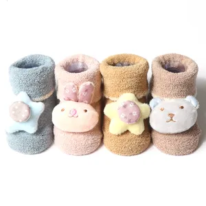 Búp Bê 3D Dễ Thương Cotton Mềm Mại Thoải Mái Terry Vớ Chống Trượt Cho Bé