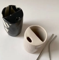 Vente chaude Populaire Portable Tasse À Eau En Céramique Tasse En Céramique Réutilisable Tasse À Café En Céramique Avec Couvercle Et Paille