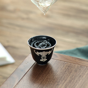Taza de Té de Porcelana Dehua con Diseño de Murciélago Incrustado en Plata, Taza Tradicional China, Taza Individual, Regalo para Ocasiones Especiales, Estilo Retro de Lujo - Product Image 3