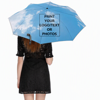 Parapluie pliant entièrement automatique résistant aux UV, personnalisable avec logo, pour adultes, en tissu pongé, 40 options de couleurs, idéal pour les cadeaux d'affaires