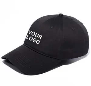 100% Katoen Lage Kroon Papa Cap Custom Logo 6 Panel Geborduurde Blanco Vader Hoeden Golf Baseball Caps