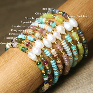 <span class=keywords><strong>Bracciale</strong></span> Boho <span class=keywords><strong>in</strong></span> Pietra Naturale per Donna, Gioiello con Catene <span class=keywords><strong>in</strong></span> Acciaio Inossidabile, <span class=keywords><strong>Bracciale</strong></span> Regolabile Intrecciato a Mano con <span class=keywords><strong>Perle</strong></span>, Regalo - Product Image 1