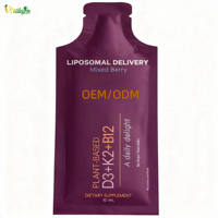 Complément liquide de vitamine D3 liposomale du fabricant, multivitamine liquide végétalienne avec vitamines K2, B12, E, complément de vitamine D3
