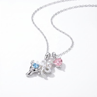 Zoete elegante koperen strik kat hart charmes hanger ketting sierlijke cartoon dieren sieraden voor dagelijks daten meisjes Valentijn cadeau