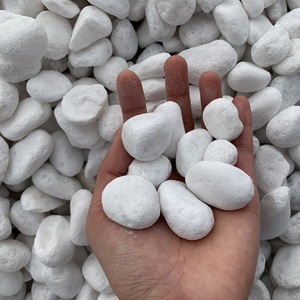 Hot Sale Natural Color Snow White Tumbled Cobble Pebble <b>Stone</b> Polished and Round for Landscape and Garden Decoration - Product Image 2
