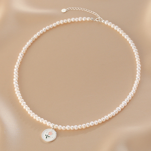 1487 Natural Freshwater <b>Pearl</b> 18 Inch <b>Cultured</b> <b>Pearl</b> <b>Necklace</b> 925 Silver 14K Gold Plated Vintage Round Shape Women's - Product Image 1