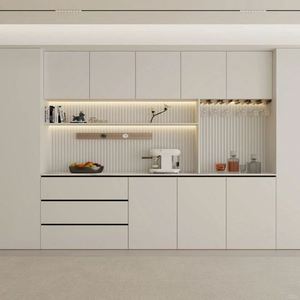 Projet hôtelier, armoires de cuisine modernes de luxe sur mesure, laque blanche, ensemble d'armoires de cuisine en bois, meubles - Product Image 5