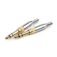 Prise en cuivre d'assemblage stéréo TS 6.35mm de haute qualité, prises audio plaquées or avec serrure pour guitare électrique, piano électrique