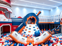 Aoleao - Parque Infantil Interior Personalizado para Estadios, Piscina de Pelotas, Tobogán, Trampolín, Obstáculos de Escalada para Niños, Juego Suave, Certificado CE, TUV, CPC