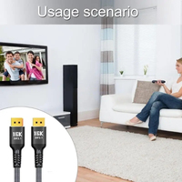 80Gbps 16K Cable Dp de alta velocidad 2,1 Cable DP trenzado coaxial para transferencia de audio y video para juegos 3D de proyector HDTV