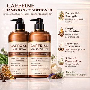 Set <span class=keywords><strong>de</strong></span> Champú <span class=keywords><strong>y</strong></span> Acondicionador con Cafeína para Dar Volumen, Engrosar <span class=keywords><strong>y</strong></span> Estimular el Crecimiento del Cabello, Sin <span class=keywords><strong>Sulfatos</strong></span> ni <span class=keywords><strong>Parabenos</strong></span>, Hidratante para el Cabello - Product Image 2