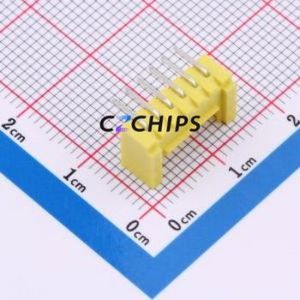 WAFER-HY2.0-6PWZ-H62 Wire-to-Board Pin Header Bent Lead Through Hole,P=2mm Connector 1x6P 2mm Right Angle Insert HY - Product Image 2