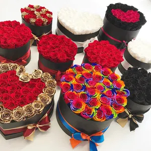 Vente en gros éternelle rosas preservadas éternelle <span class=keywords><strong>immortelle</strong></span> <span class=keywords><strong>fleur</strong></span> de pivoine rouge pour toujours infini préservé roses en boîte - Product Image 1