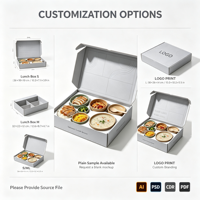 Boîte en carton ondulé écologique à fermeture auto-adhésive, emballage recyclable pour kit repas d'entreprise
