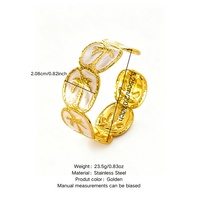 Meilleures ventes en Europe et aux États-Unis Bracelet géométrique anti-goutte d'huile en acier inoxydable, style vacances, jonc ouvert, luxe Dongguan
