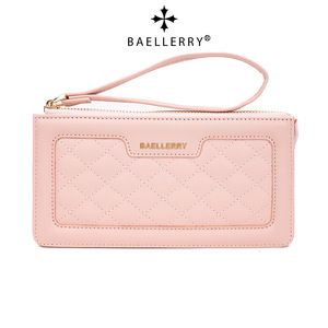 กระเป๋าสตางค์ใบยาวสำหรับผู้หญิง Baellerry สีแดงชมพู แบบเย็บลาย ซิปปิด ใช้งานได้หลากหลาย ใส่โทรศัพท์ได้ ใช้ได้ทุกวัน - Product Image 5