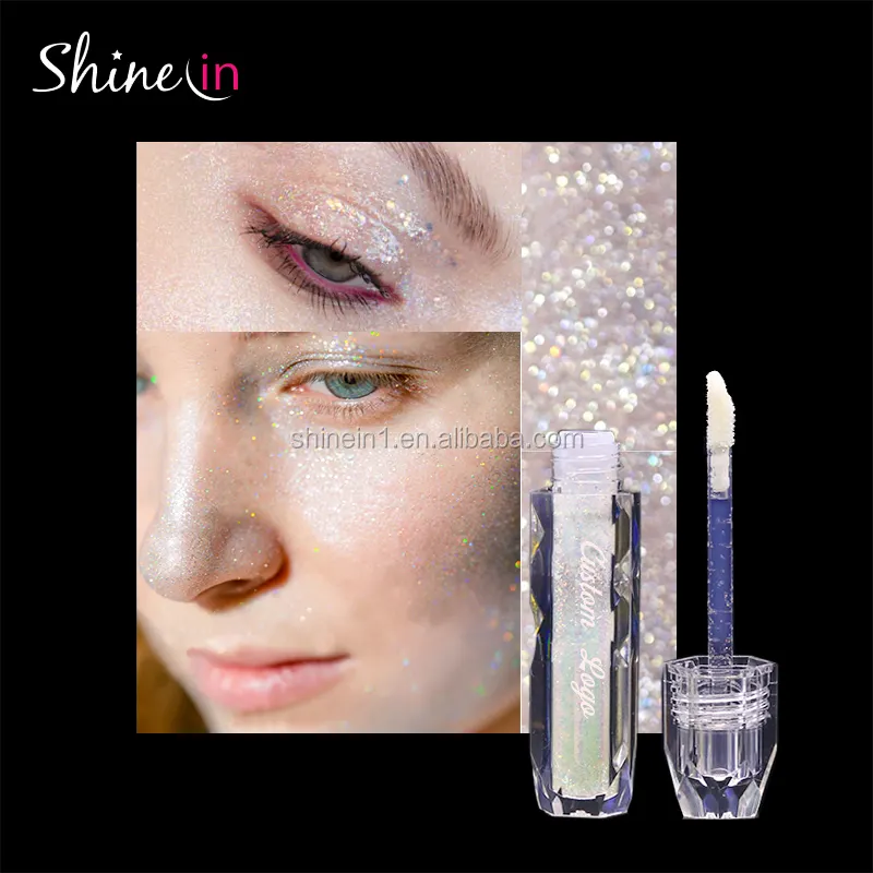 Shinein toptan uzun ömürlü pırıltılı kozmetik Glitter göz farı parlayan özel etiket sıvı Glitter göz farı