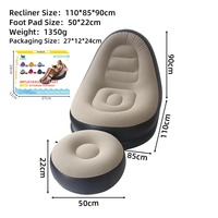 2026 Design moderne Chaise longue gonflable pliable, Canapé pouf, Repose-pieds, pour la détente en extérieur et l'intérieur (salle de séjour)