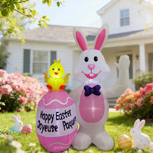 Inflable Impermeable de Conejo de 5 Pies con Huevo de Pascua y Pollito, con Luces LED, Ecológico, Decoración de Primavera para Interiores/Exteriores, Hogar y Fiestas - Product Image 5