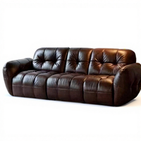 Ensemble de canapés sectionnels en cuir véritable italien de luxe, design minimaliste, haut de gamme, pour salon, appartement, hôtel, rembourrage en éponge