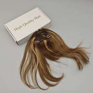 Frange a Clip 100% Capelli Umani Europei Remy, Estensioni di Frangia Dritta per Donne, Biondo - Product Image 4
