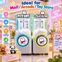 Machine à rembourrer les poupées en peluche DIY avec lumière LED, cabinet transparent, équipement de fabrication de jouets interactifs personnalisé OEM ODM