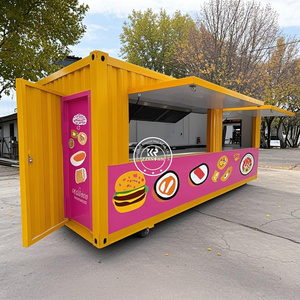 Kiosque de vente au détail mobile de luxe en conteneur préfabriqué pour glacier, <span class=keywords><strong>restaurant</strong></span> à structure en acier, usage commercial - Product Image 3