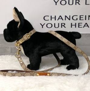 Collar para mascotas de moda de lujo acolchado de cuero genuino y correa para exteriores para perros pequeños Yorkshire Terrier Teddy Bichon Bulldog Francés - Product Image 4