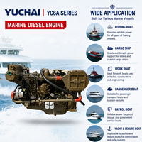 Moteur diesel marin YUCHAI YC6108ZLCB 112 kW 152 ch 1500 tr/min turbocompressé refroidi par intercooler pour bateaux de pêche et de transport de marchandises