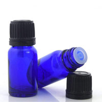 Flacon compte-gouttes en verre bleu anti-effraction avec protection UV de luxe, imperméable, pour huiles essentielles cosmétiques