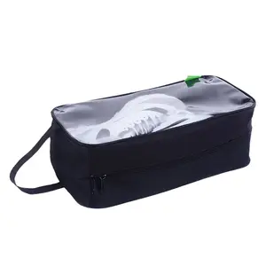 Promotion oxford fabric Transparent design water resistible breathable Firm tough double zippers mould proof Shoe bag for travel