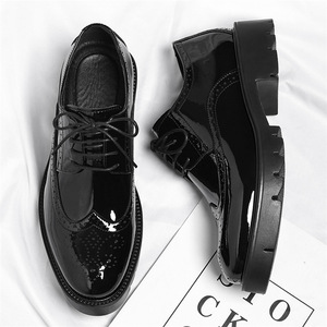 Chaussures en cuir décontractées pour hommes, chaussures en cuir à semelle épaisse augmentant la taille de 8 cm, chaussures habillées formelles pour affaires, chaussures de soirée - Product Image 3