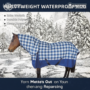 Equipo para Caballos, Manta de Invierno Combinada de Poliéster, Resistente al Agua, Impermeable, de Algodón Ripstop, Hecha a Mano, Tela Personalizada para Carreras - Product Image 2