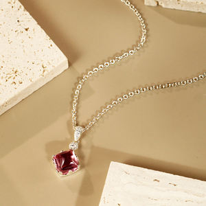 Collana in argento 925 moderno di fascia alta con ciondolo rosa con torre di zucchero coltivata con ciondolo alla moda ciondolo in pietra preziosa - Product Image 3