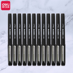 Deli S34 Gel Pen 1.0mm Black Office School Writing Pen Plastic Body Uv Printing - Product Image 1
