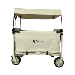 Vouwwagen met vier wielen van roestvrij staal, met kap voor winkelen en opbergen - Product Image 6