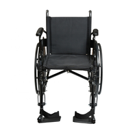 Fauteuil roulant en acier de haute performance avec accoudoirs rabattables amovibles, pneus en PU, revêtement ignifuge, capacité de 300 lb