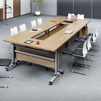 EaseNeat Bureaux de conférence portables modernes pliables pour les salles de table de bureau d'école mobiles avec roues pour une utilisation polyvalente