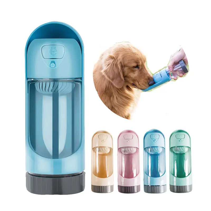 Garrafa de água portátil para animais, garrafa de água com filtro para cães de 300ml, garrafa de água isolada