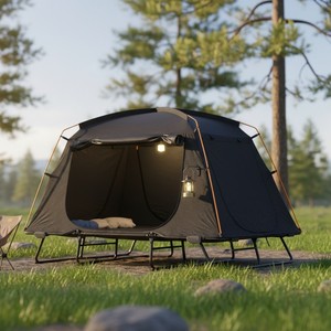 <span class=keywords><strong>Tente</strong></span> de <span class=keywords><strong>camping</strong></span> <span class=keywords><strong>surélevée</strong></span> à double couche, design surélevé au sol, imperméable, coupe-vent, pour une utilisation à la plage, confort et sécurité améliorés - Product Image 4