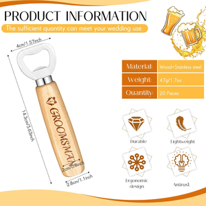 Ouvre-bouteille personnalisé avec manche en bois <span class=keywords><strong>pour</strong></span> restaurant, ouvre-bouteille gravable avec manche en bois - Product Image 3