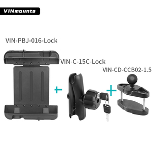Anti-theft 10 Inch <b>Tablet</b> Mount <b>for</b> Zebra and Lenovo <b>Tablets</b> with Medium Double Socket Arm Ball Head Lock - Product Image 6