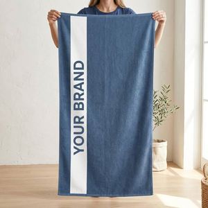 Serviette de luxe en coton éponge 100% personnalisable avec logo, très absorbante et douce, idéale pour la plage, le bain et les voyages – Vente en gros - Product Image 1