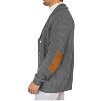 Pull cardigan à col châle pour homme, multicolores, boutonné, en tricot, avec poches