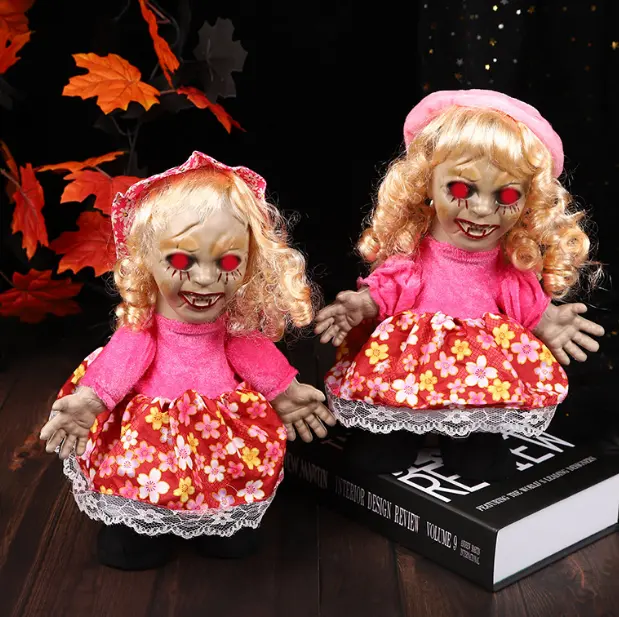 Electric walking female ghost doll Secret Room haunted house horror decoration voice-activated holiday props