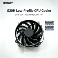 Enfriador de CPU de Bajo Perfil G20H 9015-20H 4500 RPM 4 Pines PWM con Doble Rodamiento de Bolas, Disipador de Calor con Base de Cobre de 125W TDP para ITX HTPC PC Industrial