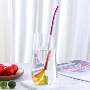 Popotes de paille de boisson réutilisable en métal d'acier inoxydable de 8 couleurs avec le logo personnalisé de personne - Product Image 3